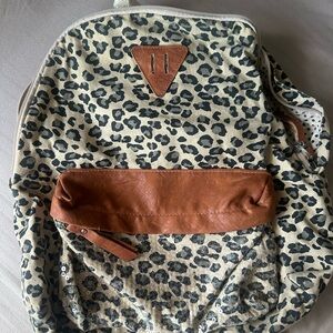 Madden Girl Leopard Print Backpack with Tan Accents